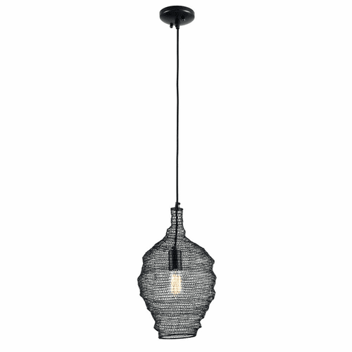 Troy Wabi Sabi 1-LT Pendant - Black - F6775