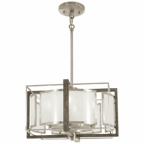 Tyson's Gate 4-LT Pendant - Brushed Nickel W/Shale Wood - 4561-098