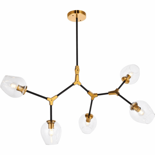 Urban Classic Cavoli 5-LT Pendant - Light Antique Brass/Flat Black - 1712D42LAB