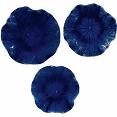 Uttermost Abella Blue Ceramic Wall Decor Set Of 3 - 04253