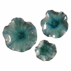 Uttermost Abella Ceramic Flowers Set Of 3 - 04100