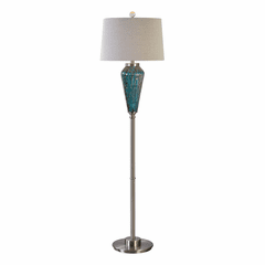 Uttermost Almanzora Blue Glass Floor Lamp - 28101