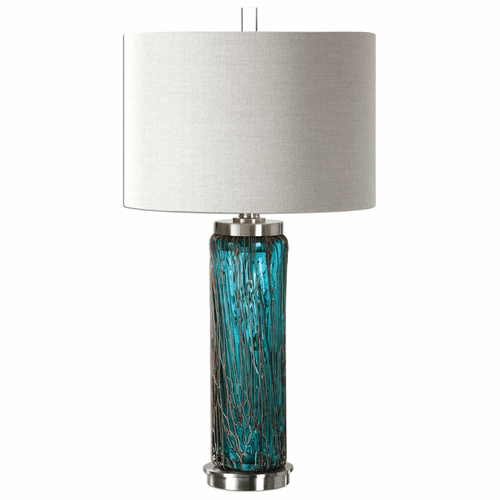 Uttermost Almanzora Blue Glass Lamp - 27087-1