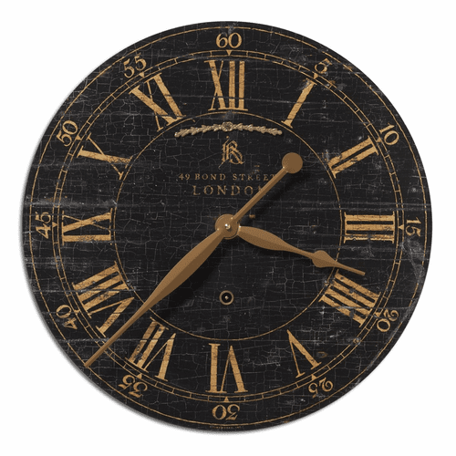 Uttermost Bond Street 18" Black Wall Clock - 06029