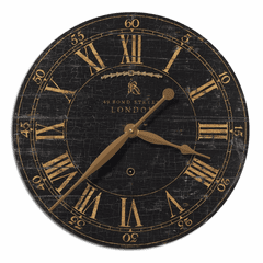 Uttermost Bond Street 18" Black Wall Clock - 06029