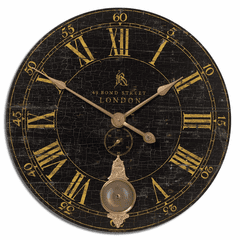 Uttermost Bond Street 30" Black Wall Clock - 06030