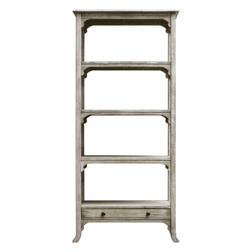 Uttermost Bridgely Aged White Etagere - 25661