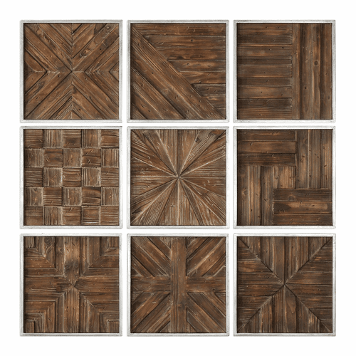 Uttermost Bryndle Rustic Wooden Squares Set Of 9 - 04115
