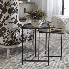 Uttermost Burnett Nesting Tables (Set Of 2) - Dark Nickel - 25151