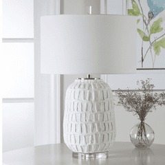 Uttermost Caelina Textured Table Lamp - White - 28283-1 Uttermost Caelina Textured Table Lamp - White - 28283-1