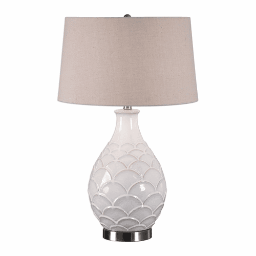 Uttermost Camellia Glossed White Table Lamp - 27534-1