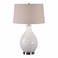 Uttermost Camellia Glossed White Table Lamp - 27534-1 Uttermost Camellia Glossed White Table Lamp - 27534-1