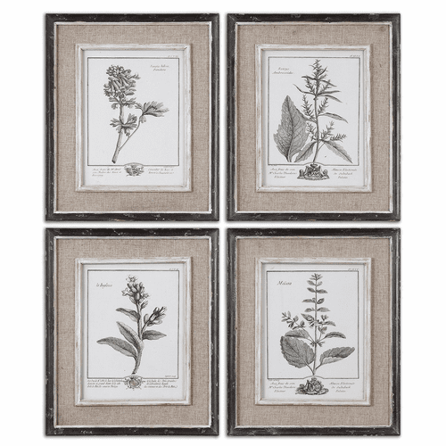 Uttermost Casual Grey Study Framed Art Set Of 4 - 32510