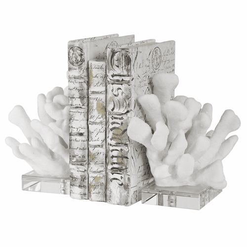 Uttermost Charbel White Bookends, Set/2 - 17549