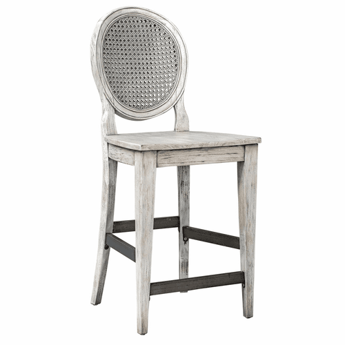 Uttermost Clarion Aged White Counter Stool - 25438