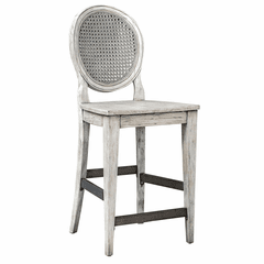 Uttermost Clarion Aged White Counter Stool - 25438