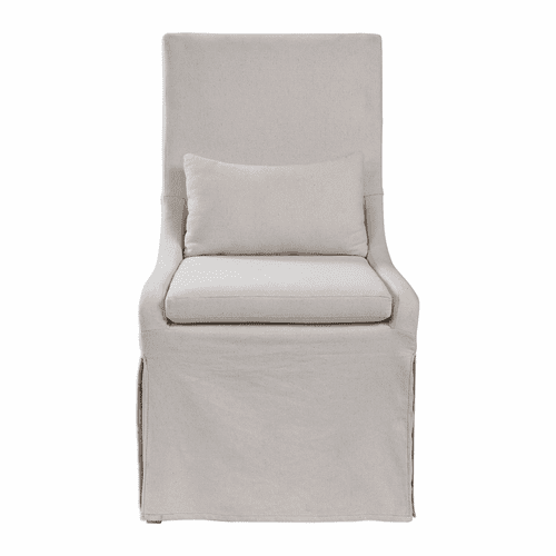 Uttermost Coley White Linen Armless Chair - 23493