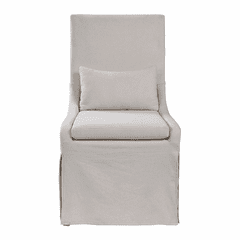 Uttermost Coley White Linen Armless Chair - 23493