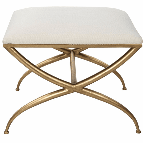 Uttermost Crossing Small White Bench - 23677
