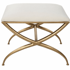 Uttermost Crossing Small White Bench - 23677