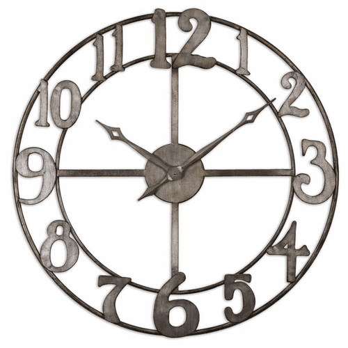 Uttermost Delevan 32" Metal Wall Clock - 06681