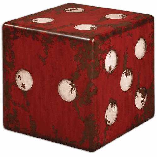Uttermost Dice Red Accent Table - 24168