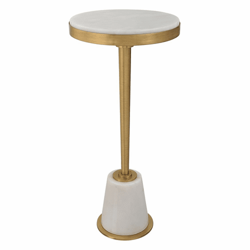 Uttermost Edifice Marble Drink Table - White - 25177