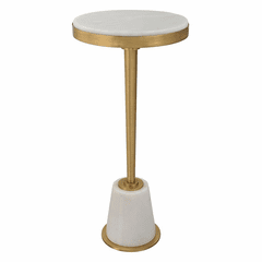 Uttermost Edifice Marble Drink Table - White - 25177