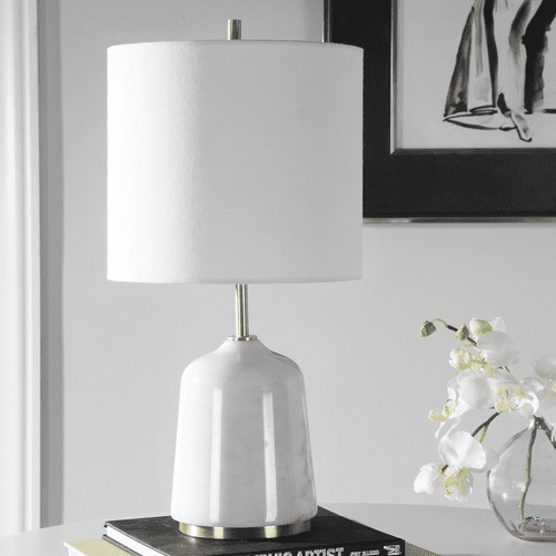 Uttermost Eloise Marble Table Lamp - White - 28332-1
