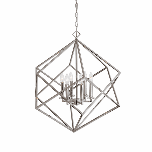 Uttermost Euclid 6-LT Nickel Cube Pendant - 22122