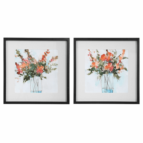 Uttermost Fresh Flowers Watercolor Prints Set Of 2 - 41619