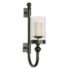 Uttermost Garvin Twist Metal Sconce With Candle - 19476 Uttermost Garvin Twist Metal Sconce With Candle - 19476