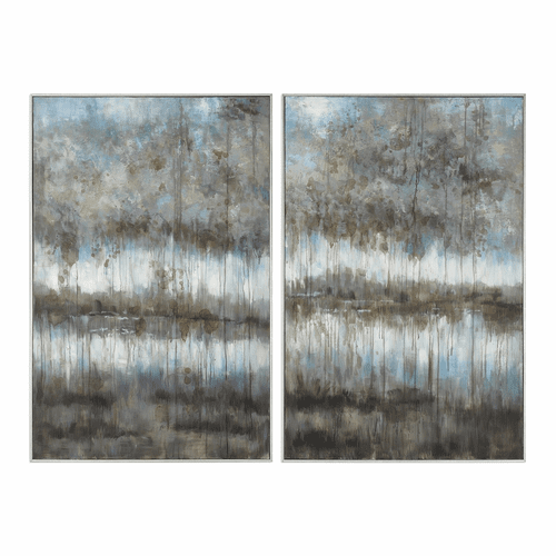 Uttermost Gray Reflections Landscape Art Set Of 2 - 31411