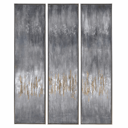 Uttermost Gray Showers Hand Painted Canvases, Set/3 - 51304