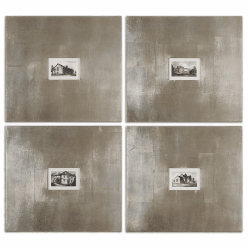 Uttermost Historical Buildings Framed Art Set Of 4 - 41295