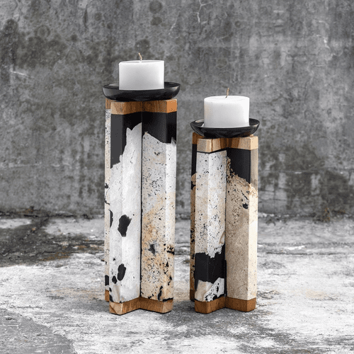 Uttermost Illini Stone Candleholders Set of 2 - 17746