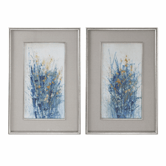 Uttermost Indigo Florals Framed Art Set Of 2 - 41558