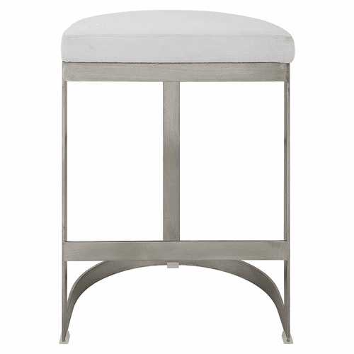 Uttermost Ivanna Backless Counter Stool - Silver - 23687
