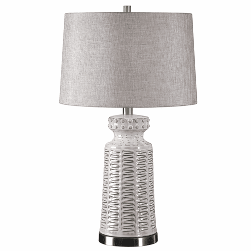 Uttermost Kansa Distressed White Table Lamp - 27535-1