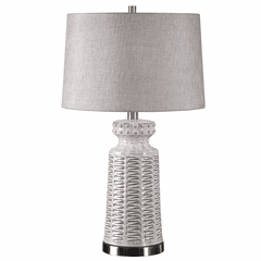 Uttermost Kansa Distressed White Table Lamp - 27535-1 Uttermost Kansa Distressed White Table Lamp - 27535-1