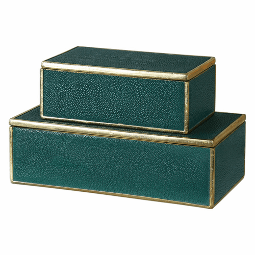 Uttermost Karis Emerald Green Boxes Set Of 2 - 18723