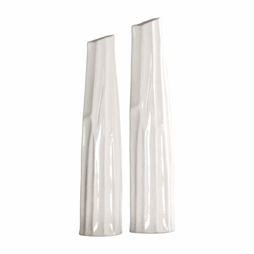 Uttermost Kenley Crackled White Vases Set Of 2 - 18868