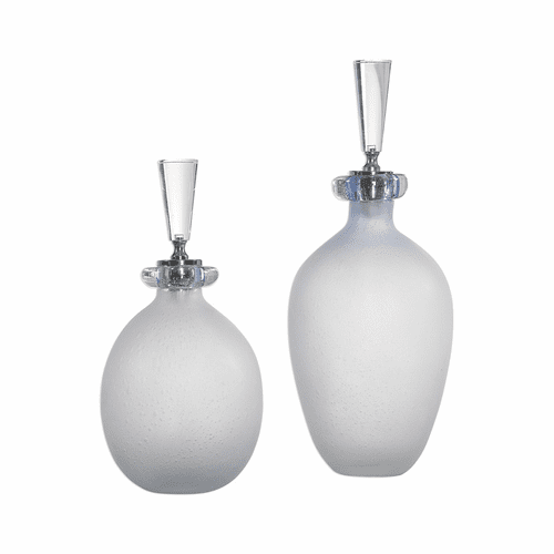 Uttermost Leah Bubble Glass Containers Set Of 2 - 18621