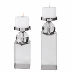 Uttermost Lucian Nickel Candleholders, Set/2 - 17561 Uttermost Lucian Nickel Candleholders, Set/2 - 17561