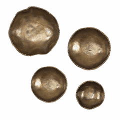 Uttermost Lucky Coins Wall Bowls (Set Of 4) - Brass  - 04299