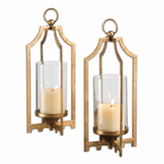 Uttermost Lucy Gold Candleholders Set Of 2 - 19957 Uttermost Lucy Gold Candleholders Set Of 2 - 19957