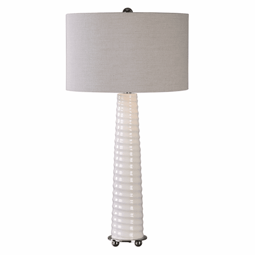 Uttermost Mavone Gloss White Table Lamp - 27135-1