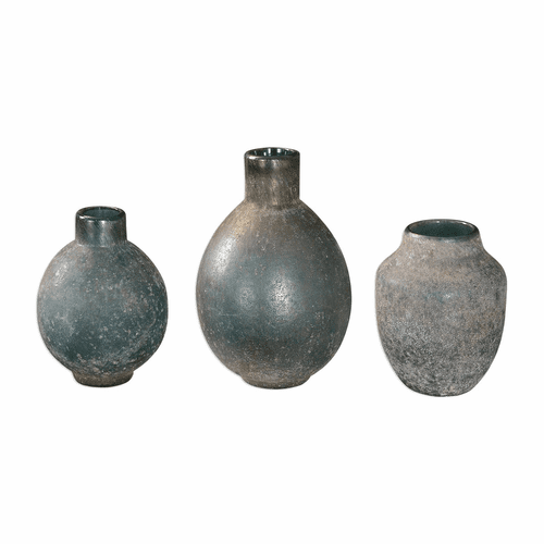 Uttermost Mercede Weathered Blue-Green Vases Set Of 3 - 18844