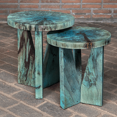 Uttermost Nadette Nesting Tables (Set Of 2) - Blue - 25497