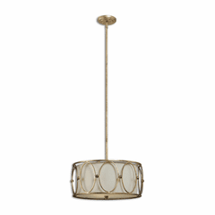 Uttermost Ovala 3-LT Gold Drum Pendant - 21955